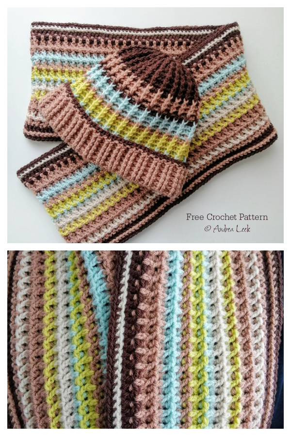 Waffle Scarf & Hat Free Crochet Patterns