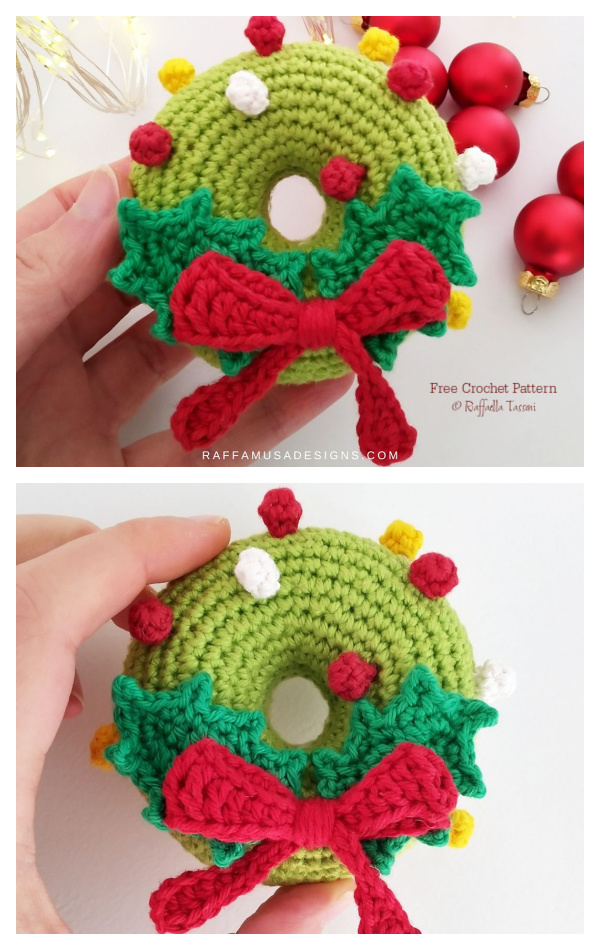 Christmas Wreath Amigurumi Free Crochet Patterns