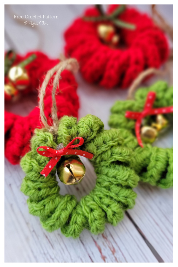 Mini Wreath Ornament Free Crochet Patterns