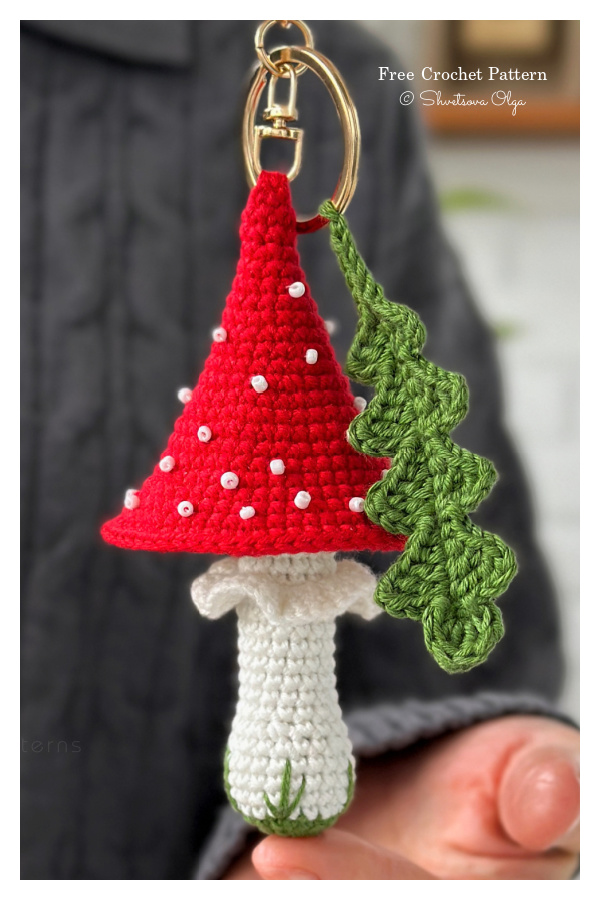 Crochet Fly Agaric Mushroom Charm Amigurumi Free Pattern