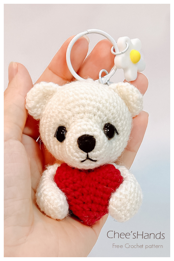 Valentine My Sweet Heart Bear Keychain Amigurumi Patterns