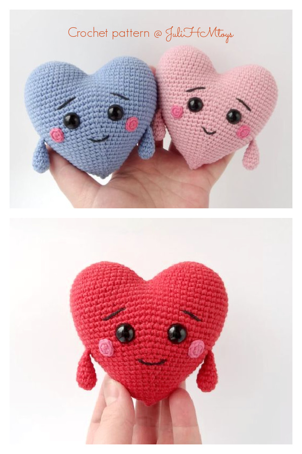 Valentine Cute Heart Amigurumi Crochet Patterns
