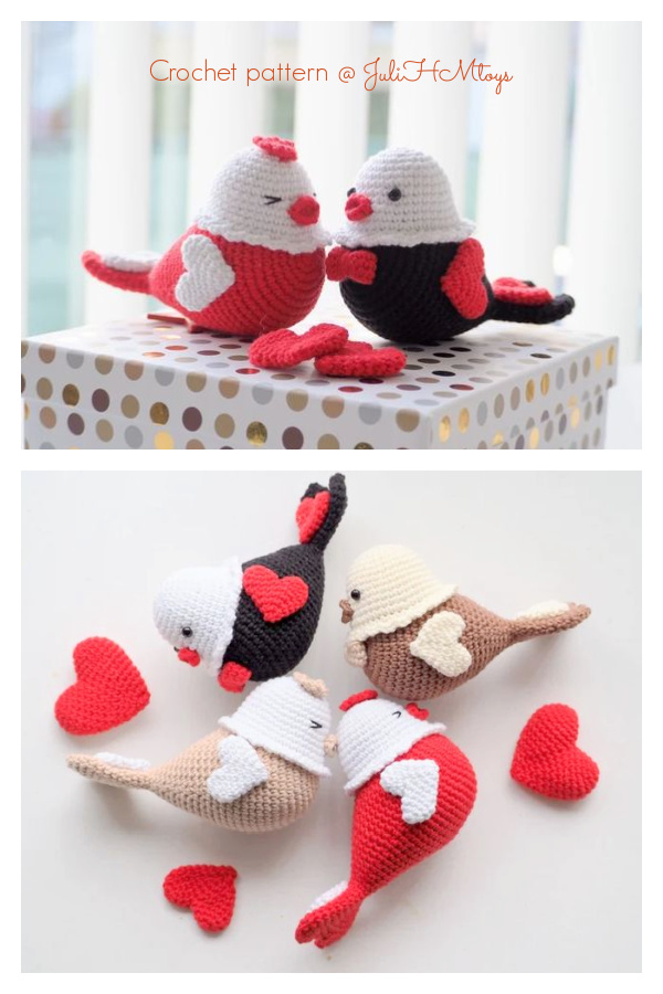 Valentine's Birds Amigurumi Crochet Patterns