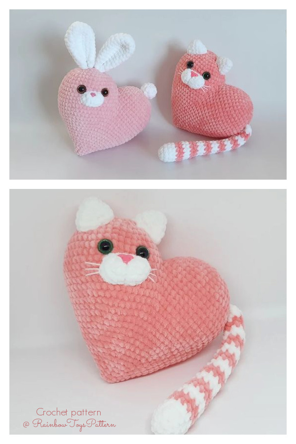 Plush Heart Bunny Amigurumi Crochet Patterns