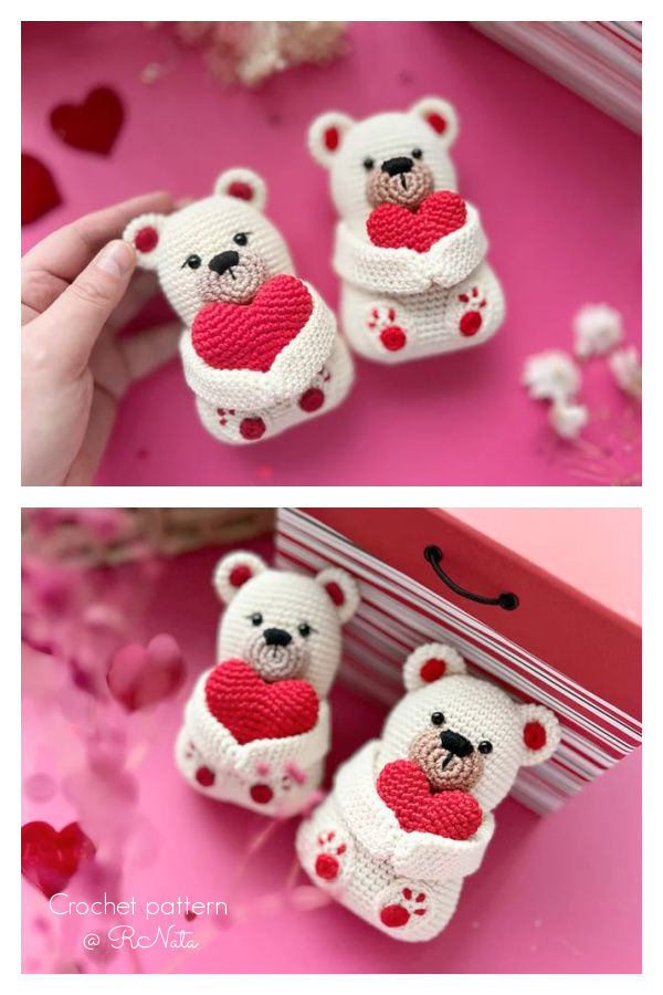 Valentine's Teddy Bear Amigurumi Crochet Patterns