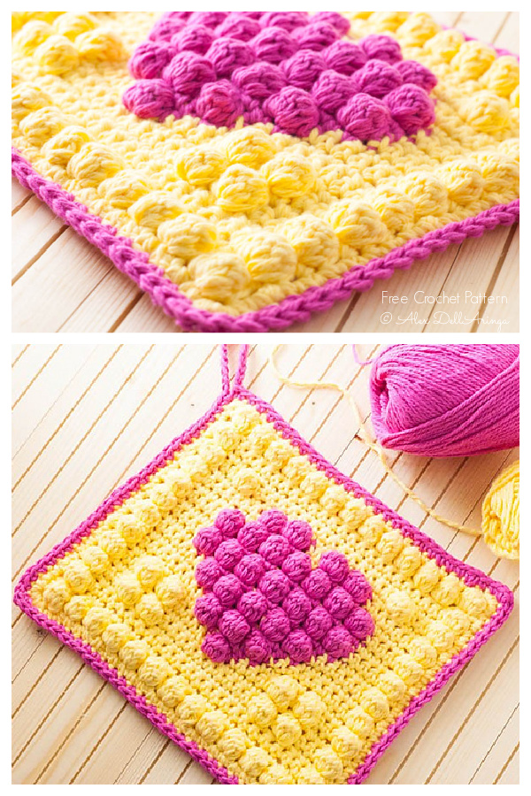 Heart Hot Pad Potholder Free Crochet Patterns
