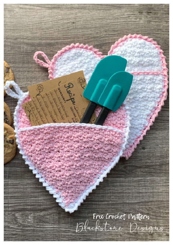 Heart Shaped Potholder Free Crochet Patterns 