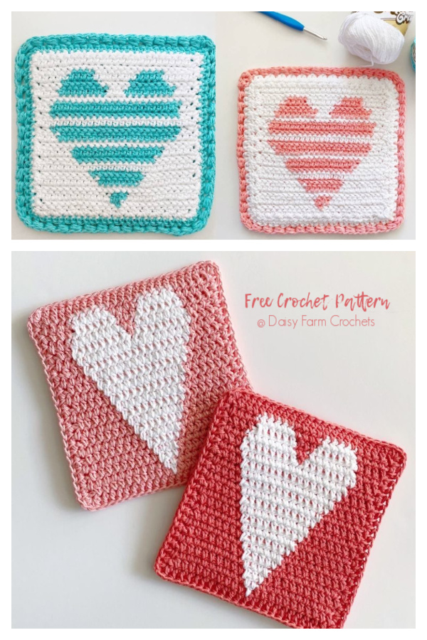 Heart Potholder Free Crochet Patterns 