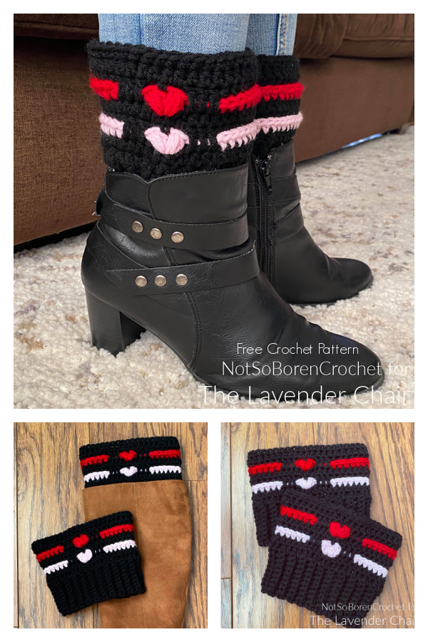 Valentine Love Me Tender Boot Cuffs Free Crochet Patterns