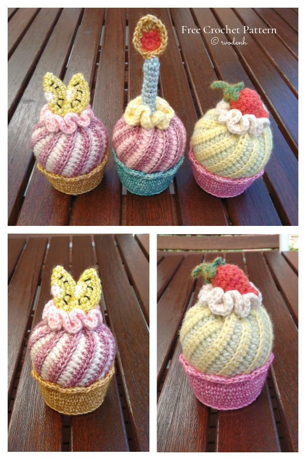 Crochet Cupcake Keychain Amigurumi Free Patterns
