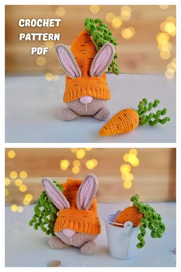 Easter Carrot Bunny Gnome Crochet Patterns