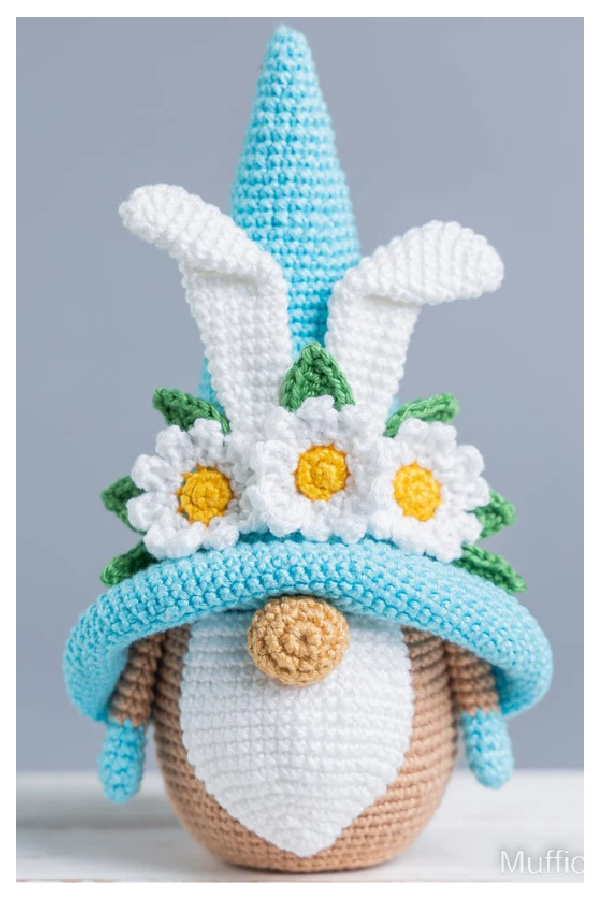 Easter Bunny Gnome with Flowers Crochet Patterns