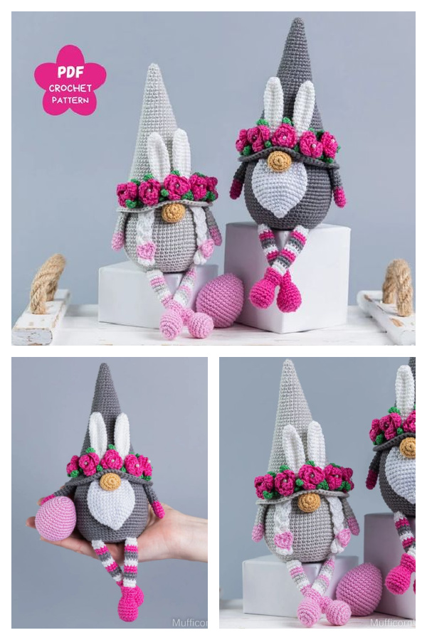 Easter Bunny Gnome with Legs Crochet Patterns
