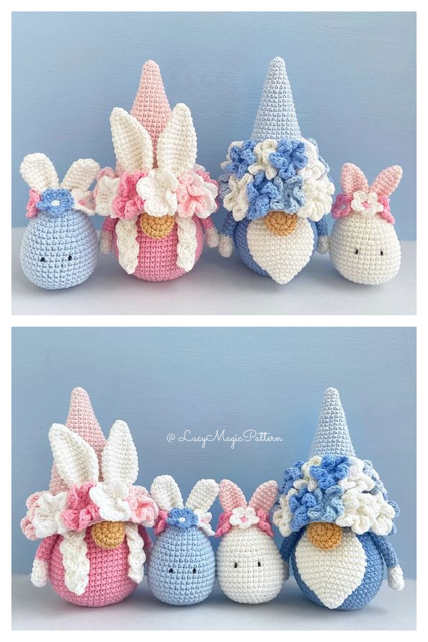 Easter Bunny Gnome Family Crochet Patterns
