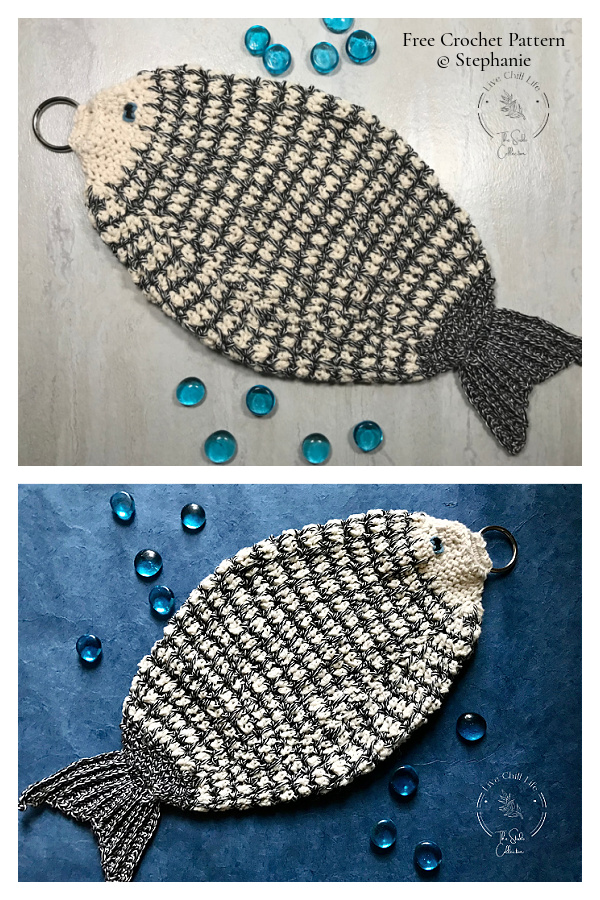 Striped Fish Potholder Free Crochet Pattern