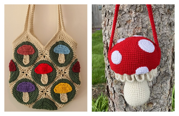 Mushroom Tote Bag Free Crochet Patterns