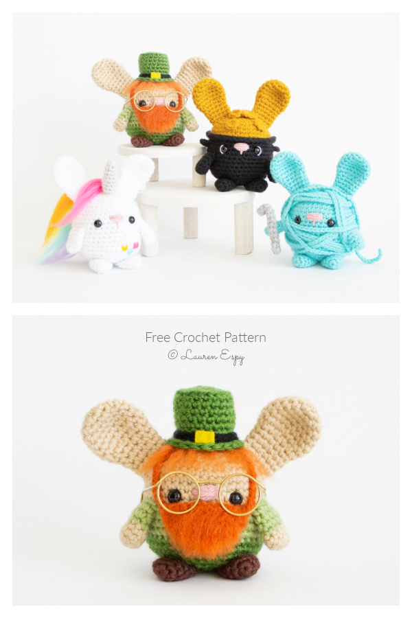 St Patrick’s Day Bunnies Free Crochet Pattern