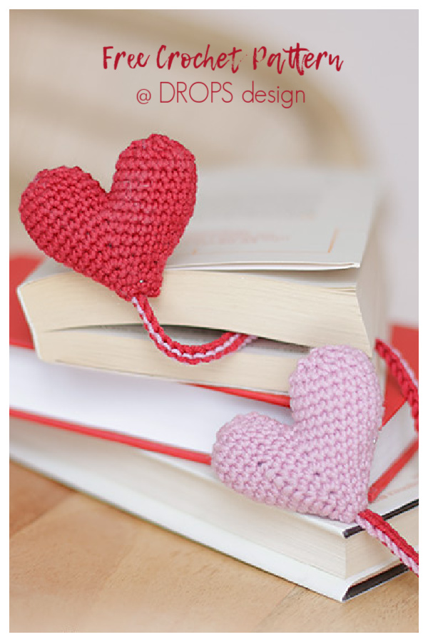 Valentine Book Lovers Bookmark Free Crochet Patterns 