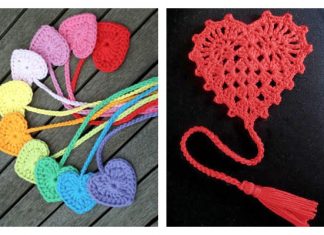 Valentine Heart Bookmark Free Crochet Patterns and Paid Valentine Bookmark Free Crochet Patterns