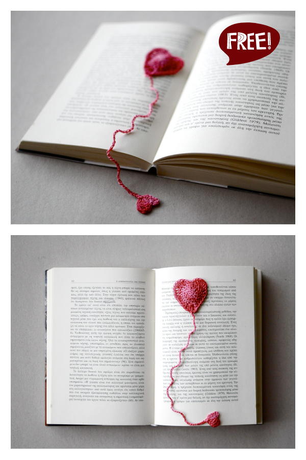 I Give you my Heart Bookmark Free Crochet Patterns 