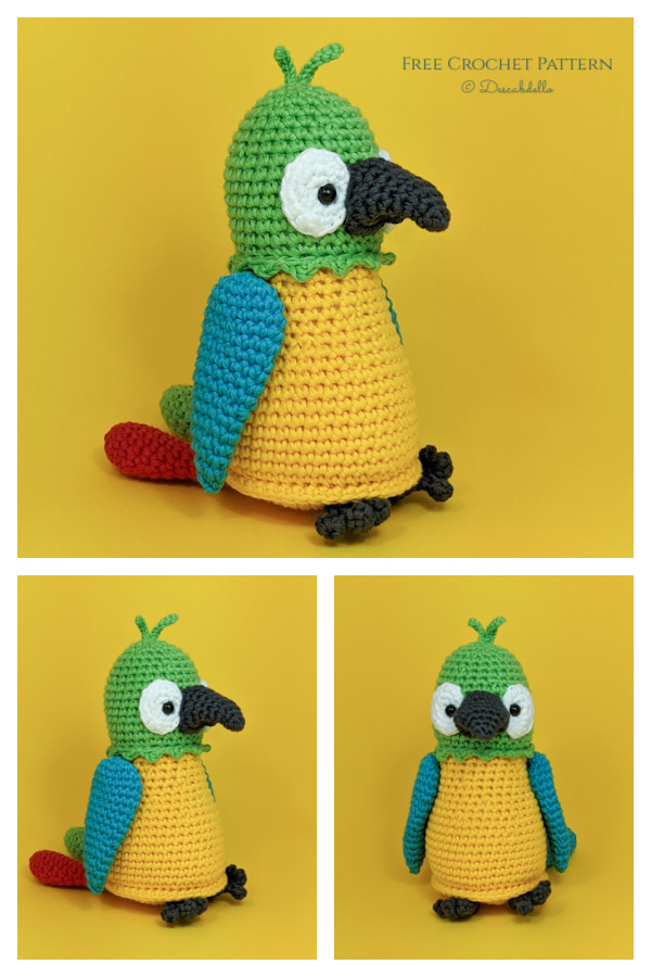 Amigurumi Parrot Pico Crochet Free Pattern