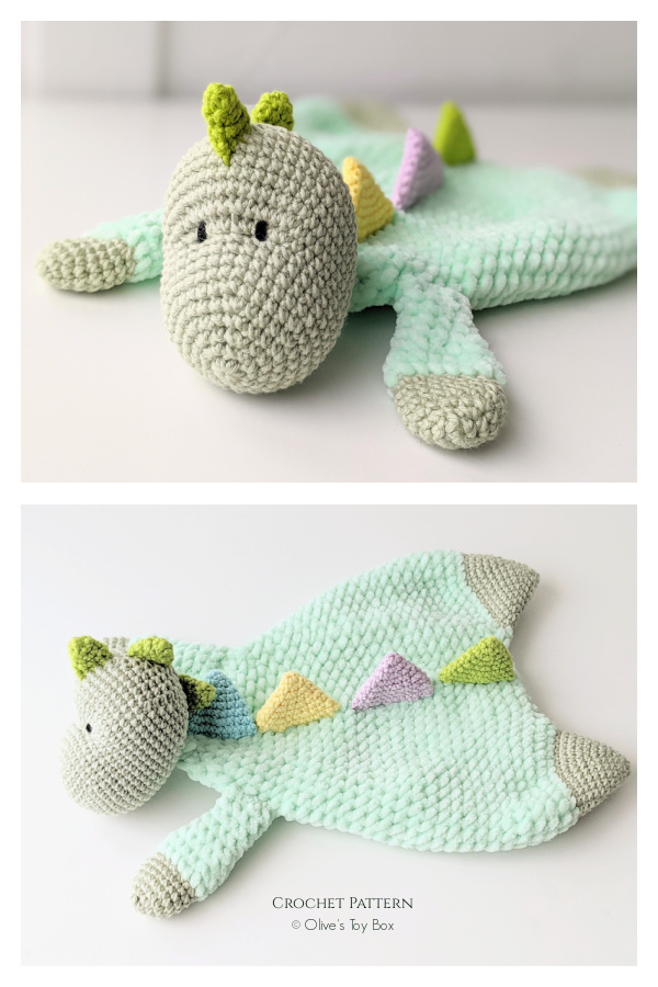 Donnie the Dino Baby Lovey Free Crochet Patterns