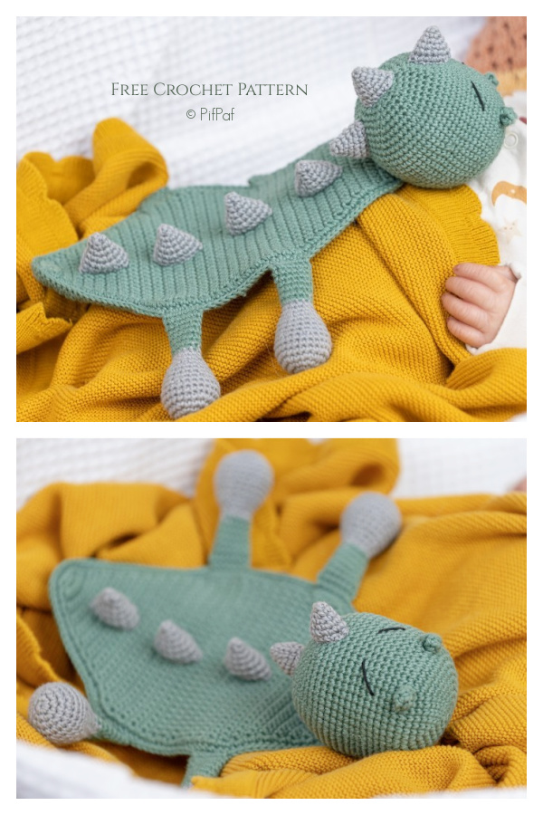 Donnie the Dino Baby Lovey Free Crochet Patterns