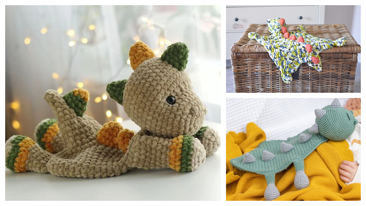 Dino Baby Lovey Free Crochet Patterns
