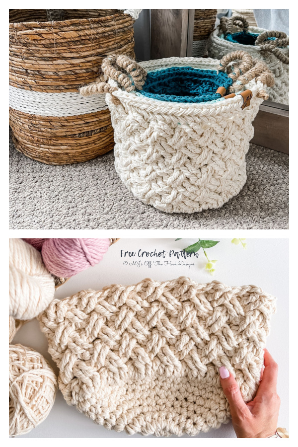 Celtic Weave Nesting Baskets Free Crochet Patterns