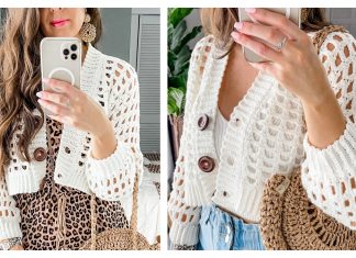 Peek-A-Boo Crop Cardigan Free Crochet Pattern Peek-A-Boo Crop Cardigan Free Crochet Pattern