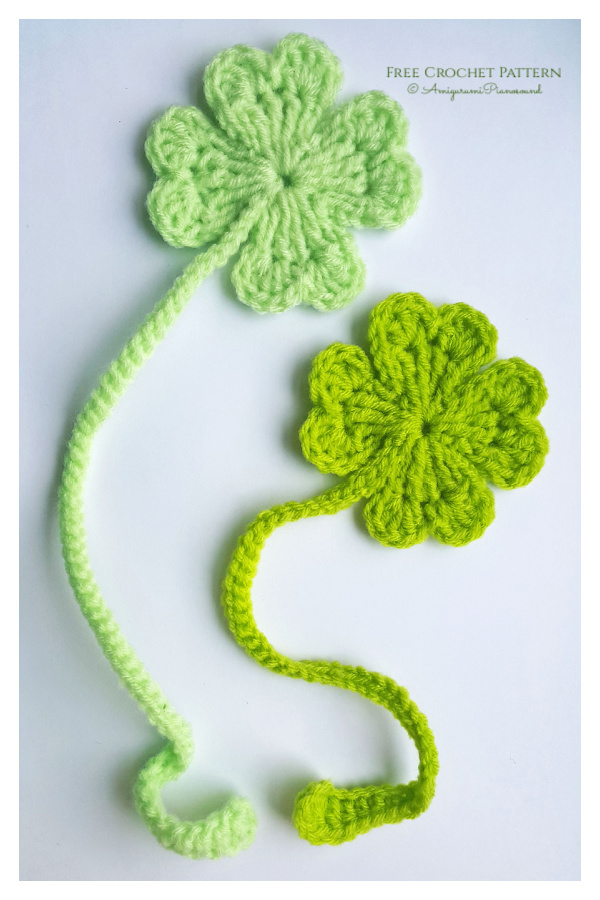 Four leaf clover bookmark Free Crochet Patterns