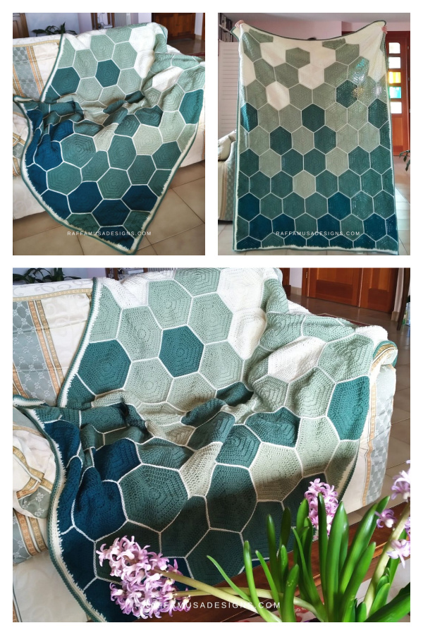 Solid Hexagons Blanket Free Crochet Pattern