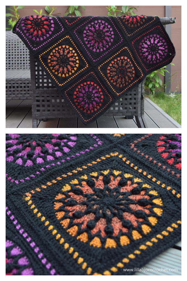 Stained Glass Lantern Blanket Crochet Pattern