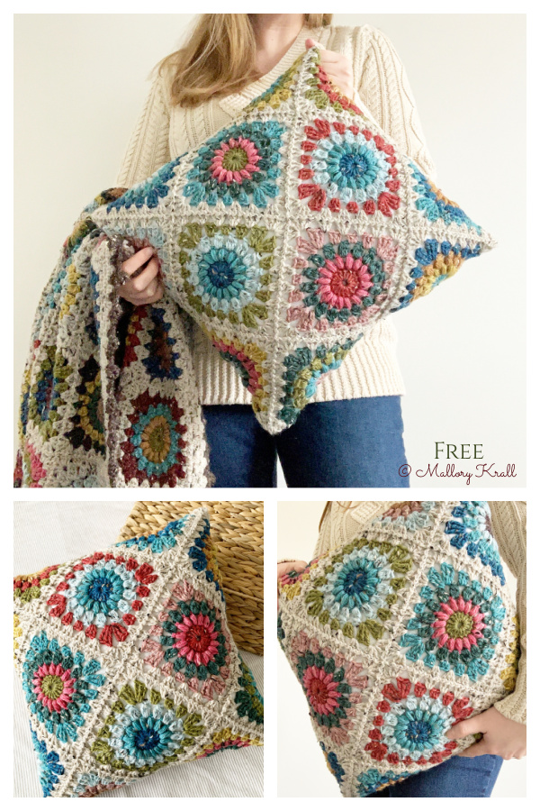 Basic Sunburst Pillow Free Crochet Patterns