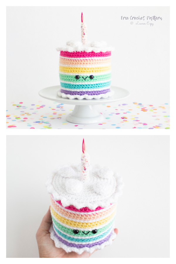 Amigurumi Rainbow Birthday Cake Free Crochet Patterns