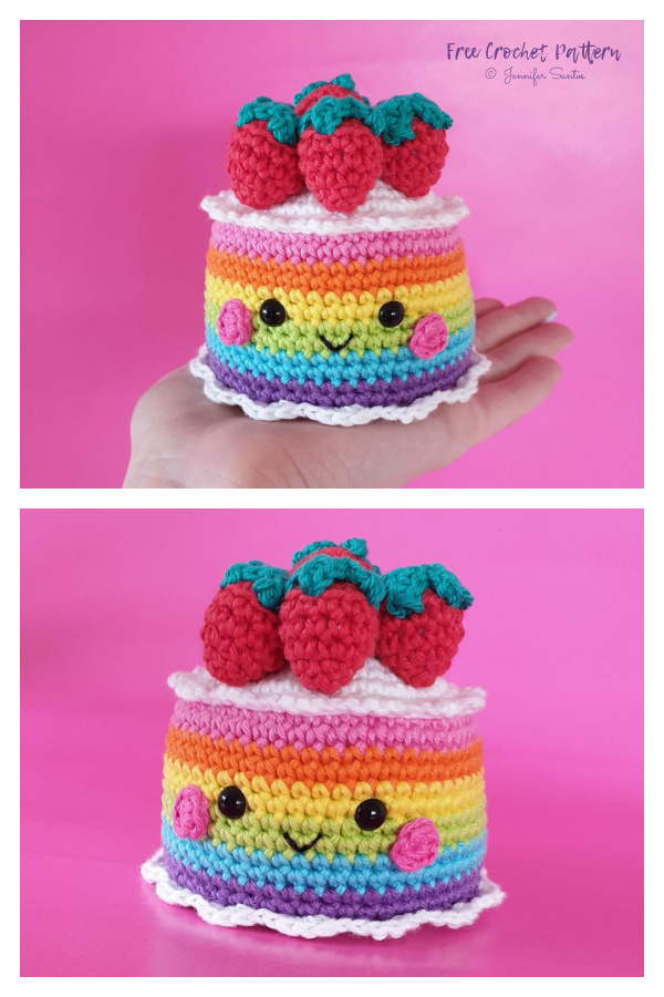 Amigurumi Kawaii Rainbow Cake Free Crochet Patterns