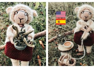 Amigurumi Clara the Knitter Sheep Crochet Pattern Amigurumi Clara the Knitter Sheep Crochet Pattern