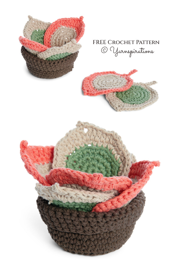 Sweet Re-Leaf Coaster Set Free Crochet Pattern