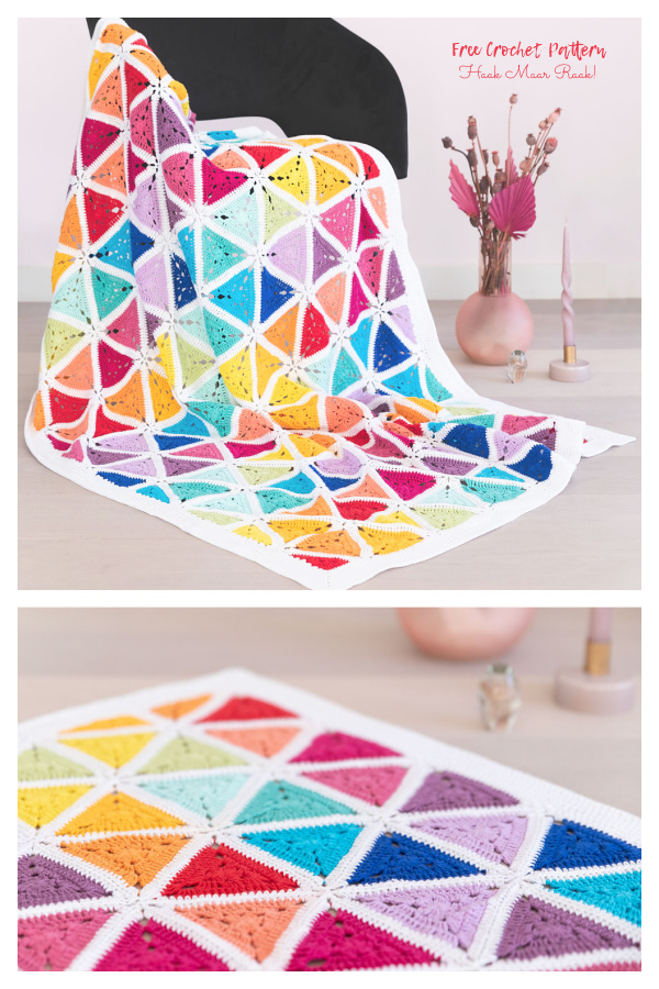 Josephine's rainbow blanket Free Crochet Pattern
