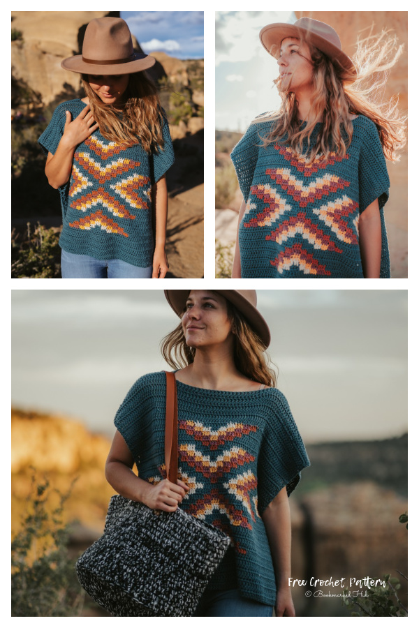 Lightning Feather Poncho Free Crochet Pattern