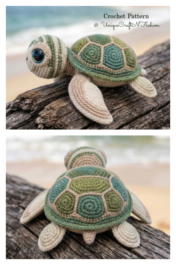 Amigurumi Hexagon Shell Sea Turtle Crochet Pattern