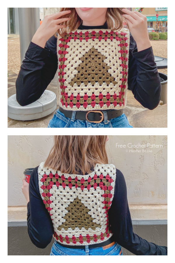 HOLIDAY Granny Square Top Free Crochet Pattern
