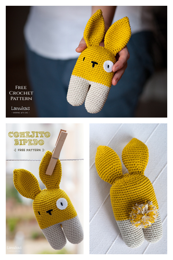 Amigurumi Rattle Bunny Two-leg Free Crochet Patterns