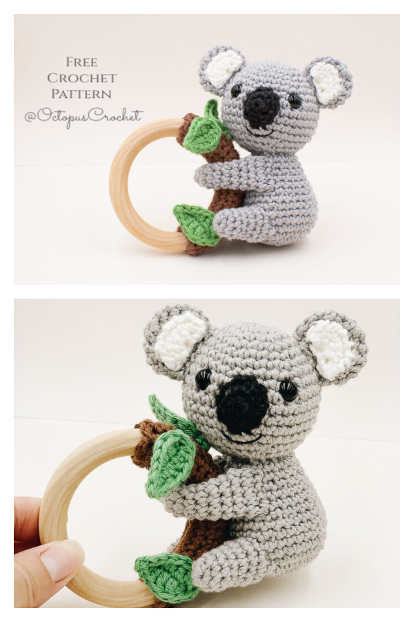 Amigurumi Louis the Koala Baby Rattle Free Crochet Patterns