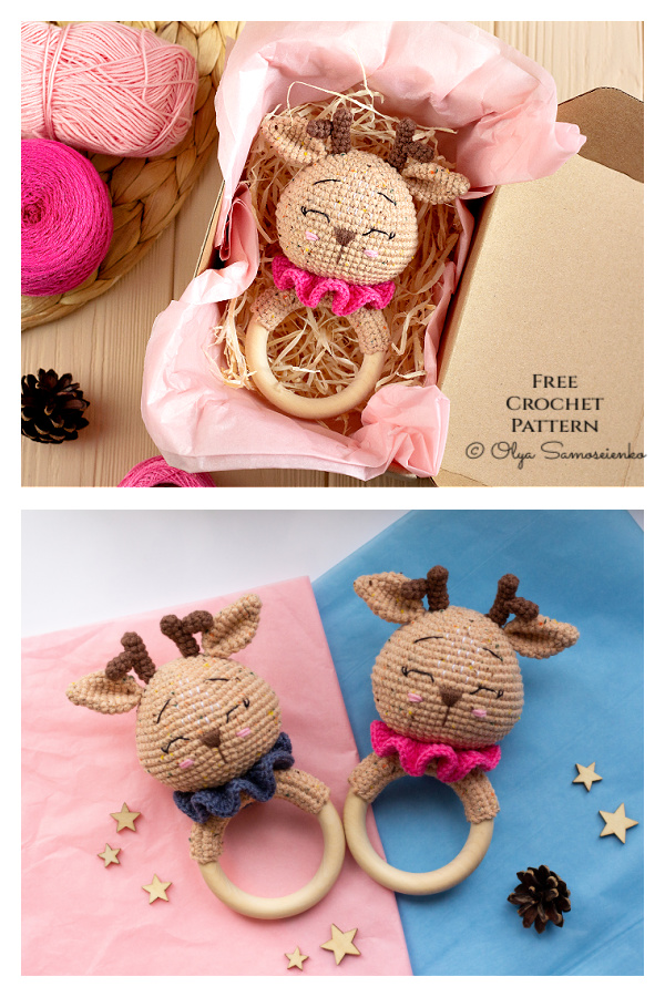 Amigurumi Deer Baby Rattle Free Crochet Patterns