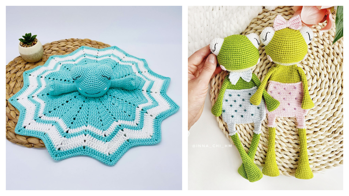 Free crochet frog online lovey pattern