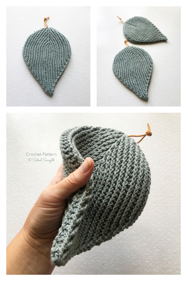 Double Thick Hosta Leaf Potholder Crochet Pattern