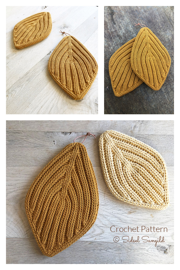 Double Thick Folia Leaf Potholder Crochet Pattern