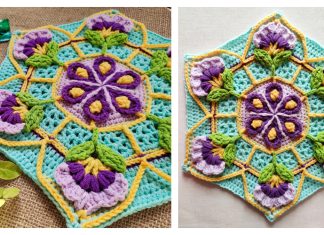 Water Hyacinth Hexie Block Free Crochet Pattern Water Hyacinth Hexie Block Free Crochet Pattern