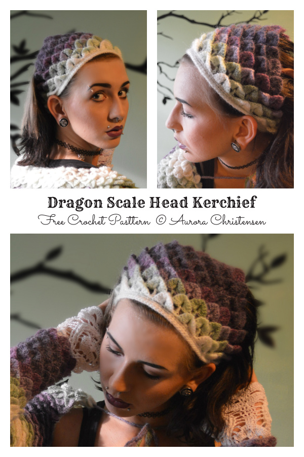 Dragon Scale Head Kerchief Free Crochet Pattern